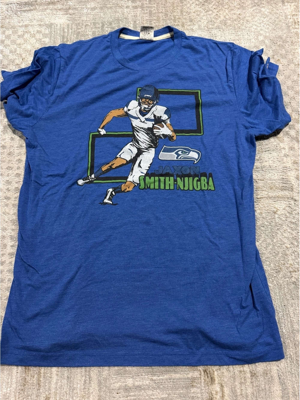 Homage Jaxon Smith-Njigba Seattle Seahawks Graphic T-Shirt Size L